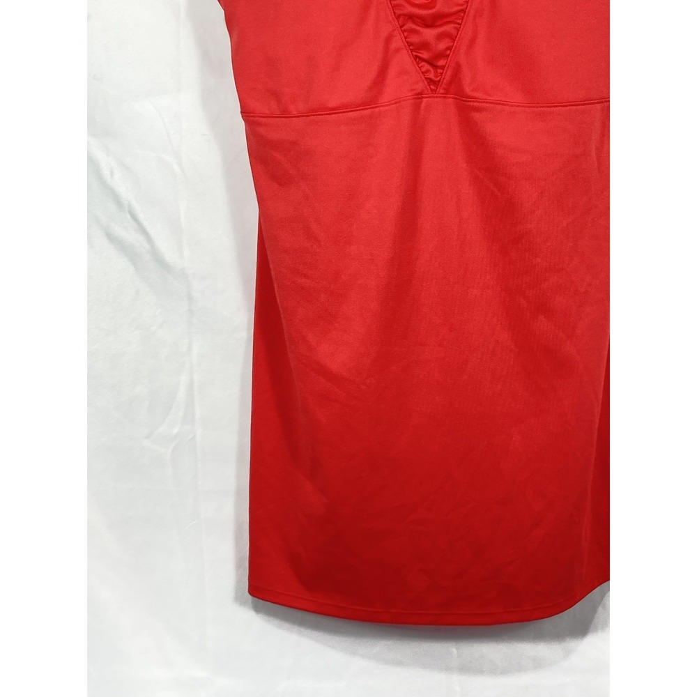 Athleta Side Ruched Racerback Tank Top, Built In Bra, Red Women's Size 38B Gym - Picture 6 of 16